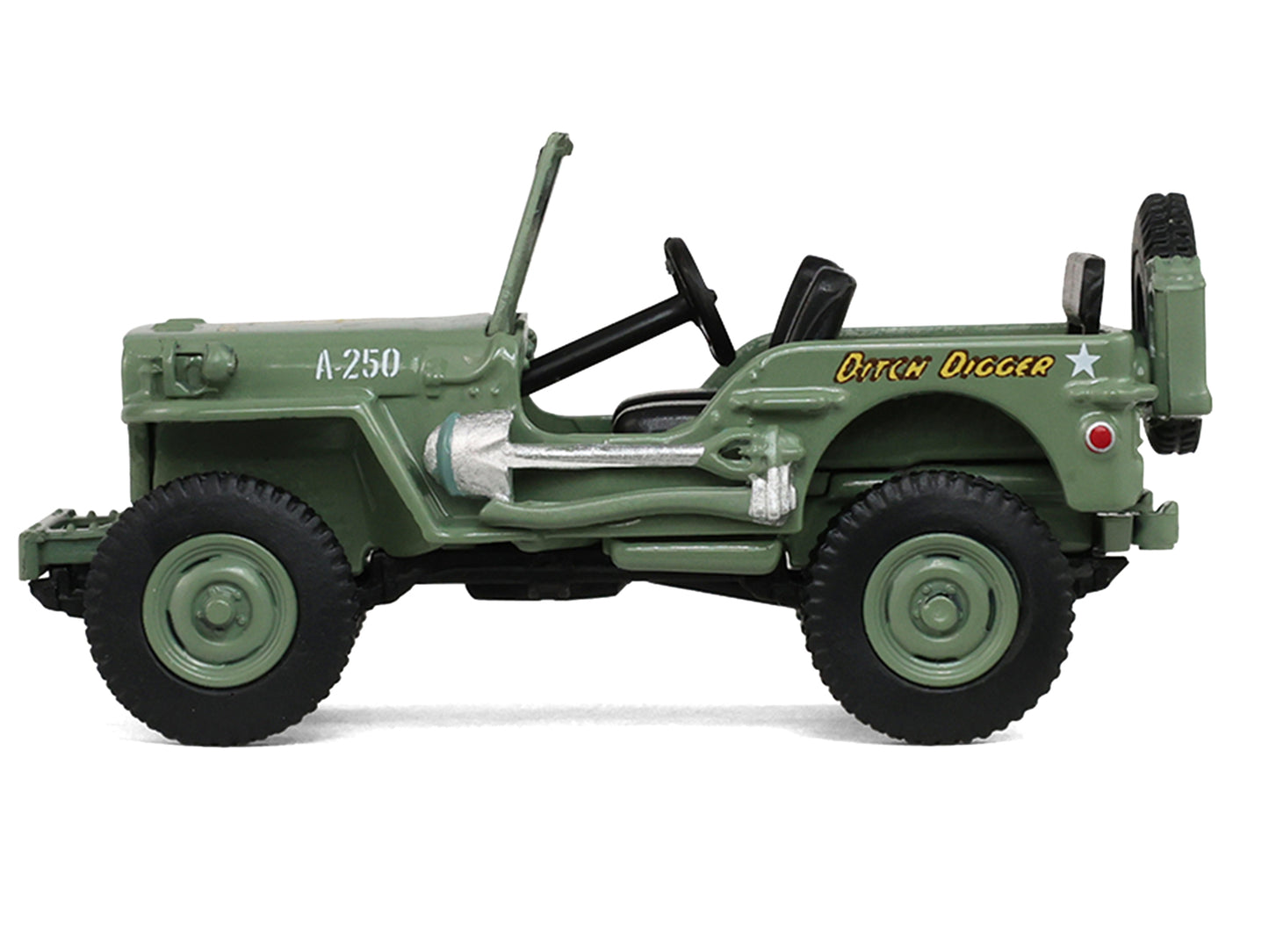 1942 Willy’s MB Jeep Olive Green "America 250 Edition" "Anniversary Collection" Series 18 1/64 T&y Diecast Model Car by Greenlight