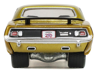 1971 Plymouth Hemi ‘Cuda Gold Metallic with Black Accents "America 250 Edition" "Anniversary Collection" Series 18 1/64 T&y Diecast Model Car by Greenlight