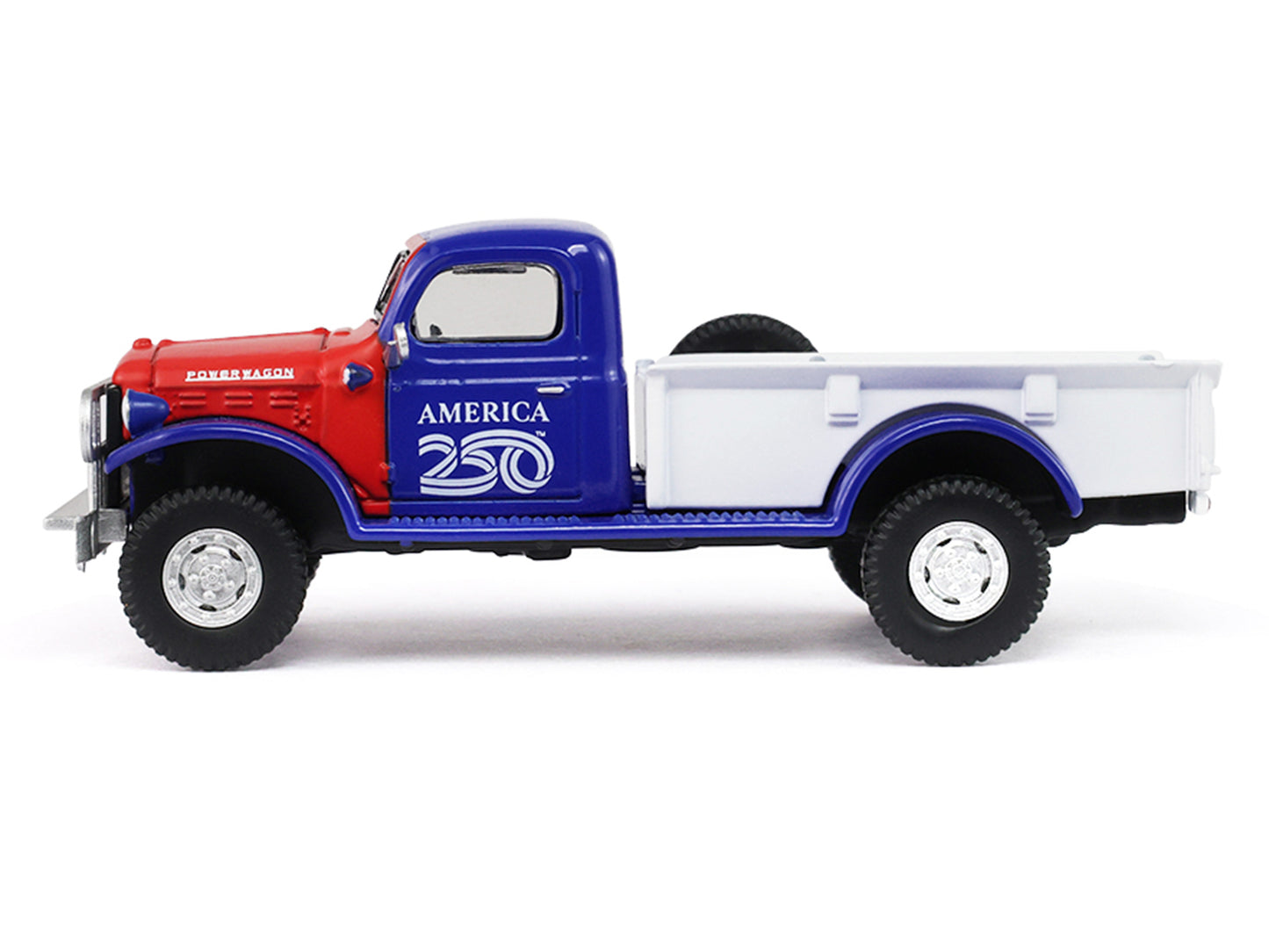 1946 Dodge Power Wagon Pickup Truck Red White and Blue "America 250 Edition" "Anniversary Collection" Series 18 1/64 T&y Diecast Model Car by Greenlight