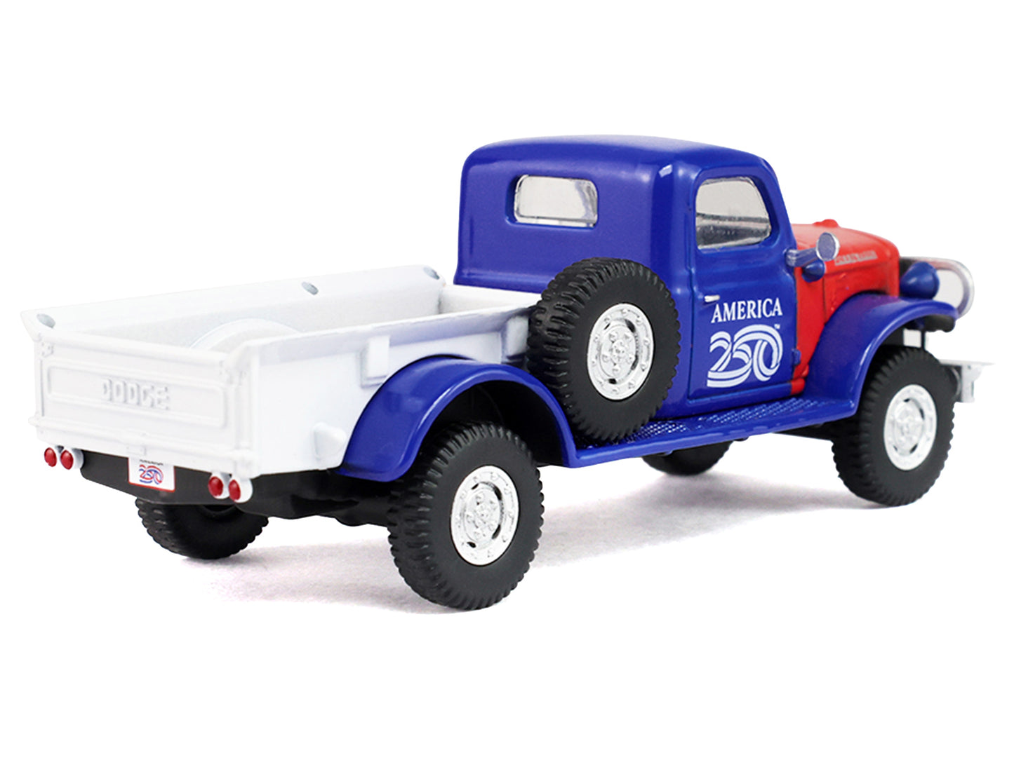 1946 Dodge Power Wagon Pickup Truck Red White and Blue "America 250 Edition" "Anniversary Collection" Series 18 1/64 T&y Diecast Model Car by Greenlight