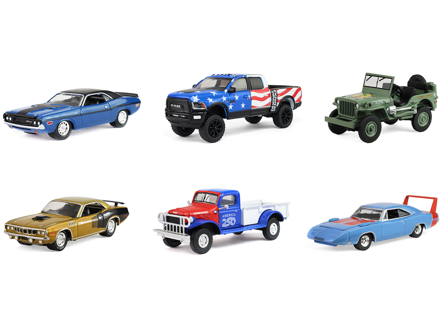 "Anniversary Collection" Series 18 Set of 6 pieces "America 250 Edition" 1/64 T&y Diecast Model Cars by Greenlight