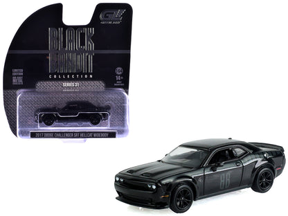 2017 Dodge Challenger SRT Hellcat Widebody Black "Black Bandit" Series 31 1/64 T&y Diecast Model Car by Greenlight