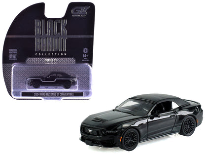 2024 Ford Mustang GT Convertible Black "Black Bandit" Series 31 1/64 T&y Diecast Model Car by Greenlight