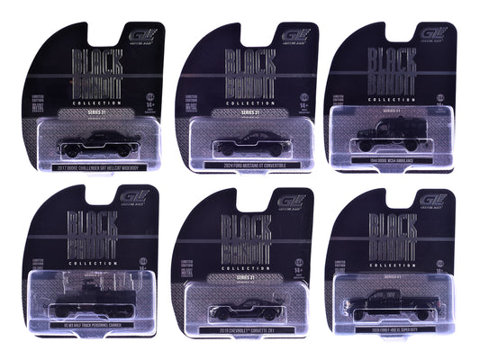 "Black Bandit" Series 31 6 piece Set 1/64 Diecast Model Cars by Greenlight