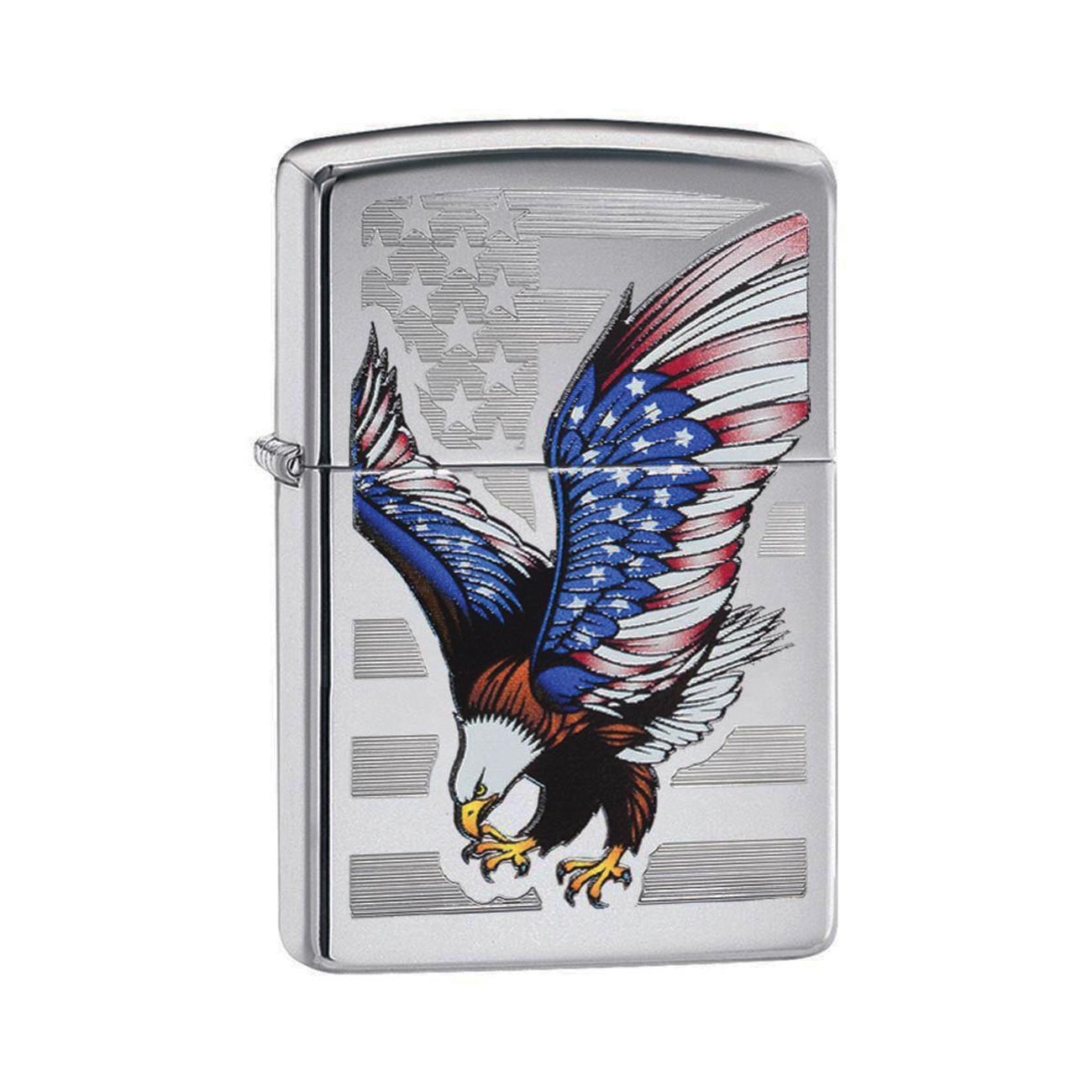 Zippo Windproof Lighter E-Star Award L&M w/Patriotic Eagle Flag High Polish Chrome