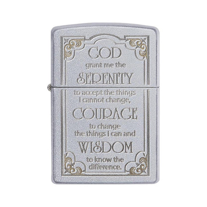 Zippo Windproof Lighter Serenity L&M Prayer Satin Chrome Finish