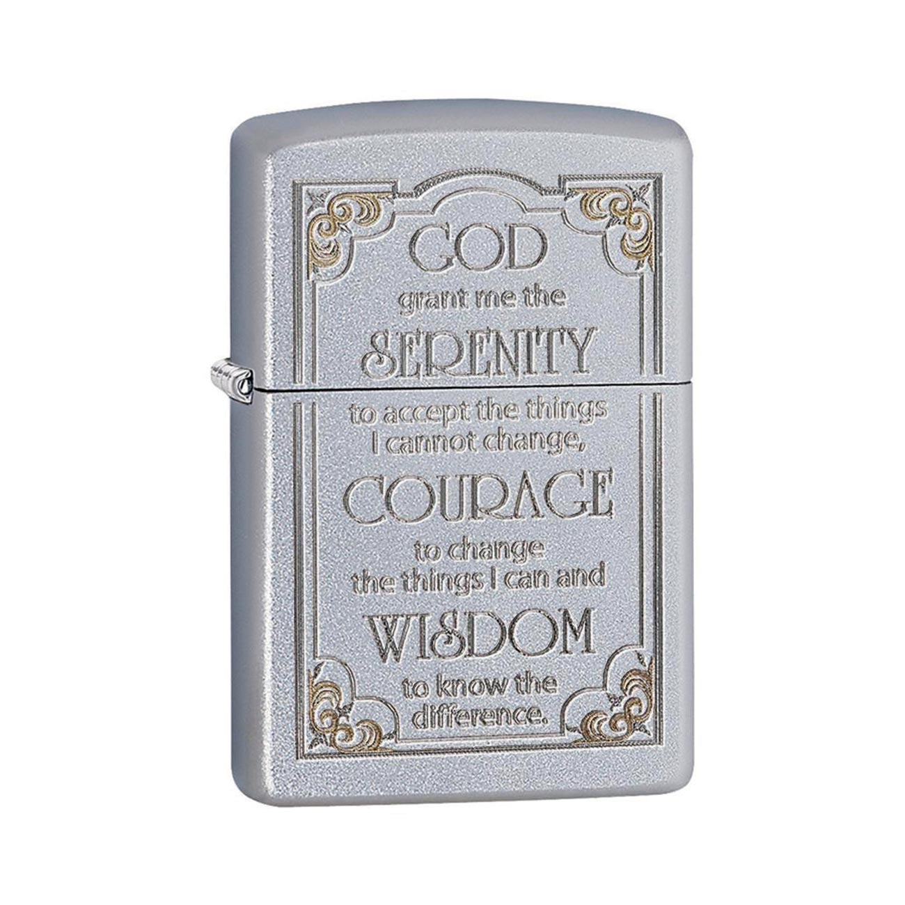 Zippo Windproof Lighter Serenity L&M Prayer Satin Chrome Finish