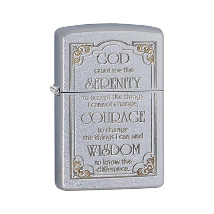 Zippo Windproof Lighter Serenity L&M Prayer Satin Chrome Finish