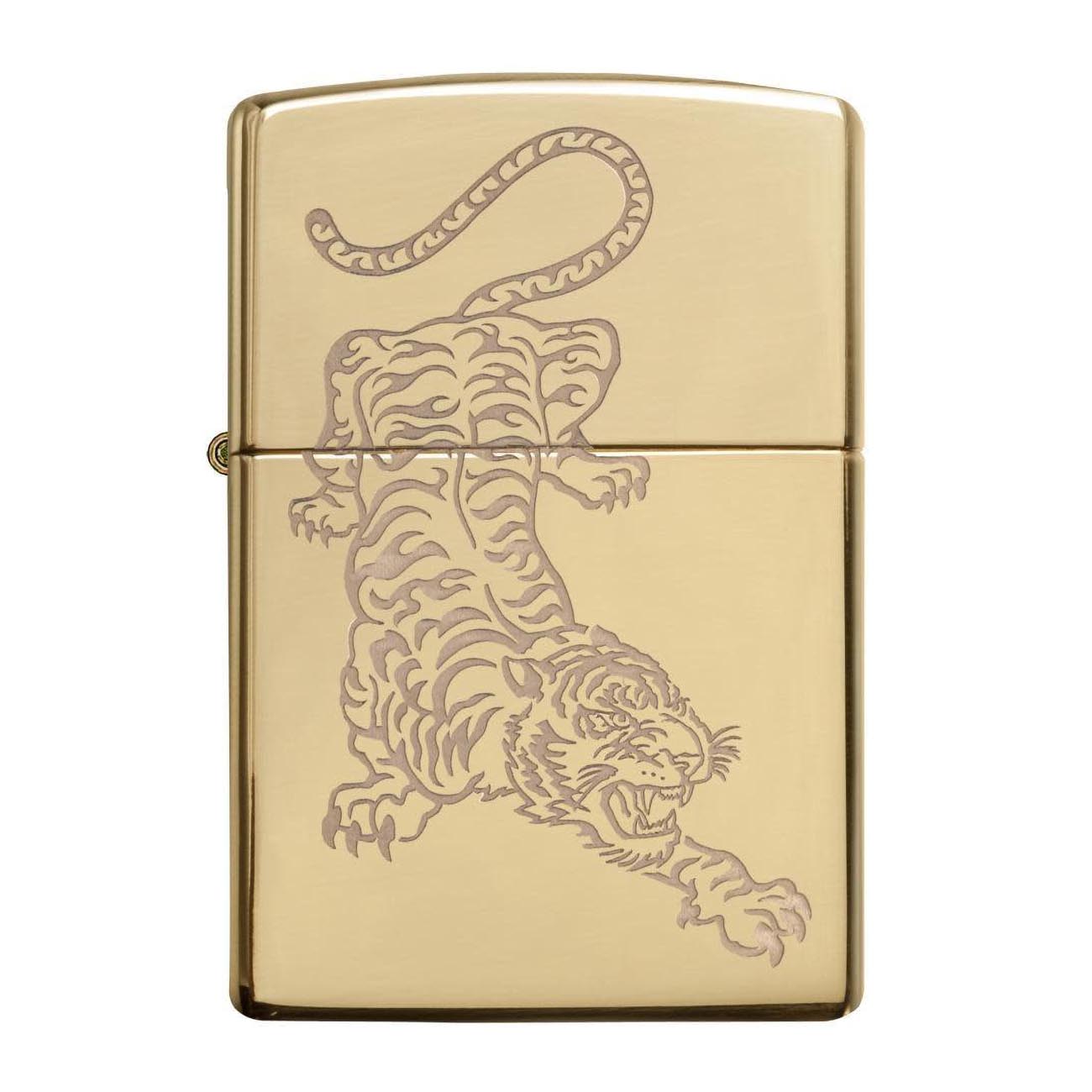 Zippo Windproof Lighter - Tiger Design Gold