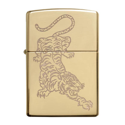 Zippo Windproof Lighter - Tiger Design Gold