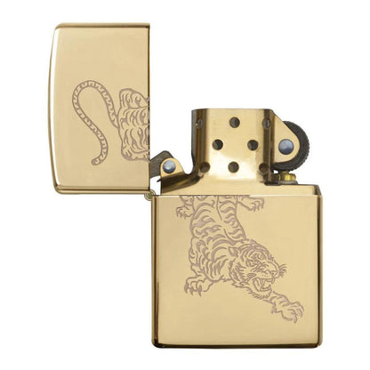 Zippo Windproof Lighter - Tiger Design Gold