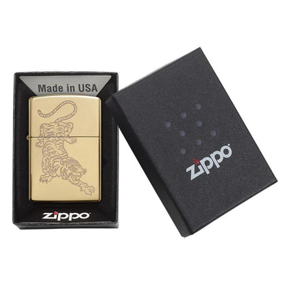 Zippo Windproof Lighter - Tiger Design Gold