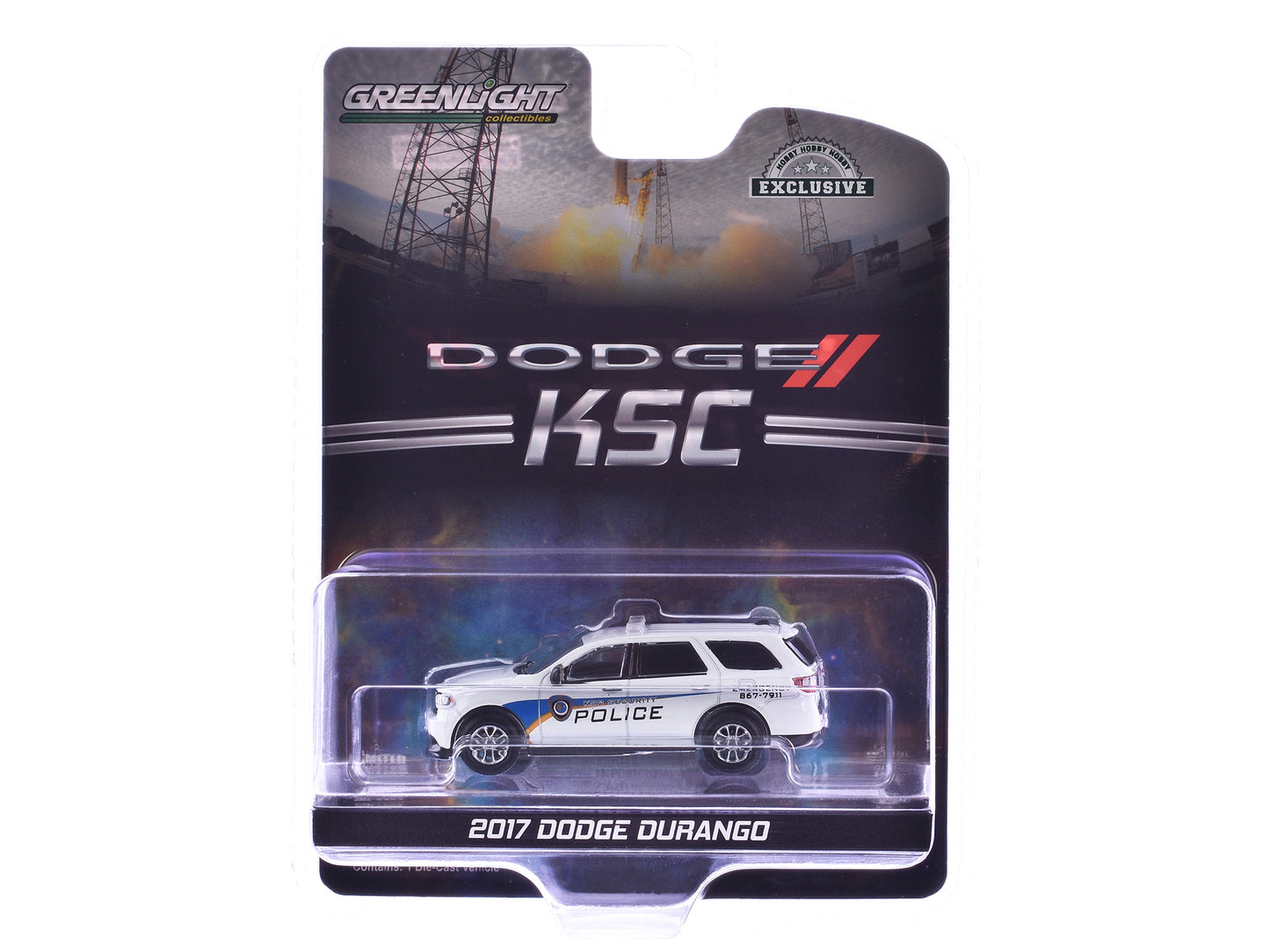 GreenLight 2017 Dodge Durango "Kennedy Space Center (KSC) Security Police Traffic Enforcement" White with Graphics "Hobby Exclusive" Series 1/64 Diecast Model Car by <h2>2017 Greenlight</h2> <p>High-q