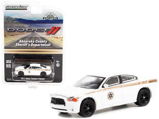 2011 Dodge Charger Pursuit White 1/64 Diecast Model Car - Greenlight