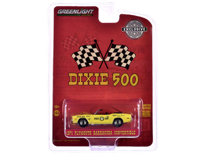 GreenLight 1971 Plymouth Barracuda Convertible "Dixie 500 Pace Car" Yellow "Hobby Exclusive" Series 1/64 Diecast Model Car by <h2>1971 Greenlight</h2> <p>High-quality perfect for collectors and enthus