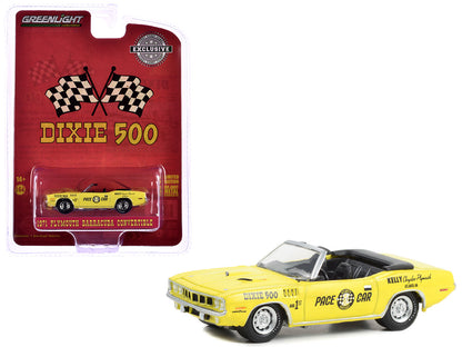 GreenLight 1971 Plymouth Barracuda Convertible "Dixie 500 Pace Car" Yellow "Hobby Exclusive" Series 1/64 Diecast Model Car by <h2>1971 Greenlight</h2> <p>High-quality perfect for collectors and enthus