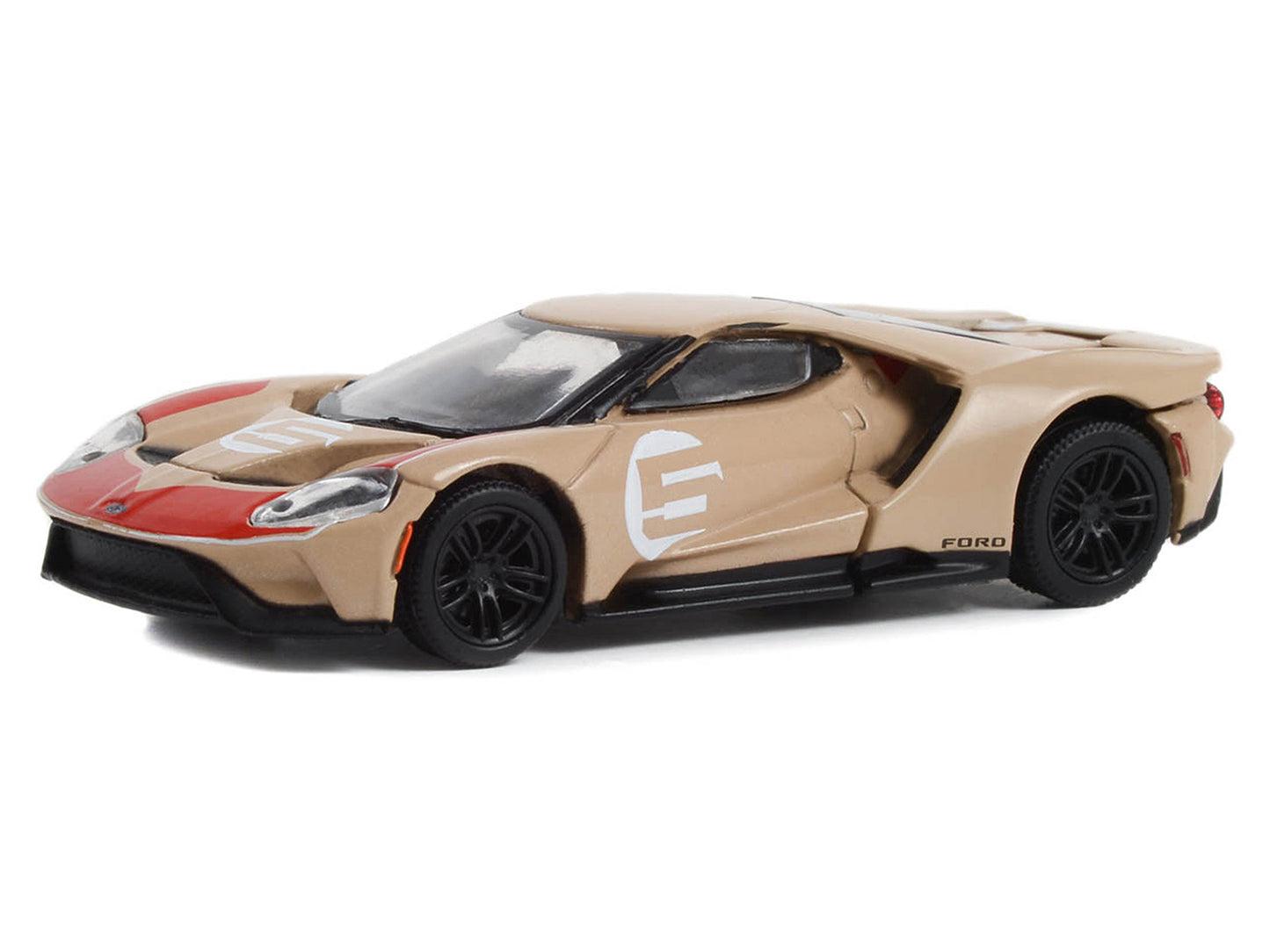 GreenLight 2022 Ford GT Heritage Edition #5 Holman-Moody "1966 24 Hours of Le Mans 1-2-3 Sweep Tribute" Gold Metallic with Red Accents "Hobby Exclusive" Series 1/64 Diecast Model Car by <h2>2022 Green