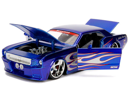 1965 Ford Mustang #5 "L. John's Racing" Candy Blue with Flame Graphics "Bigtime Muscle" Series 1/24 Diecast Model Car by Jada <h2>1965 Jada</h2> <p>High-quality perfect for collectors and enthusiasts.