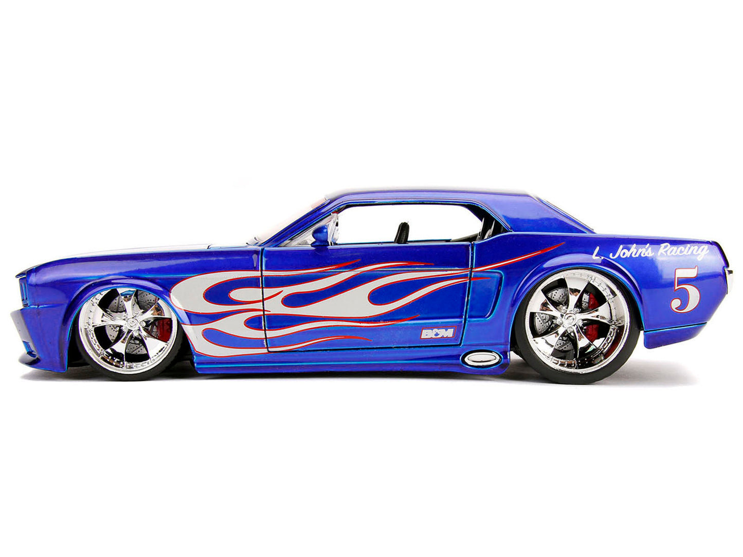 1965 Ford Mustang #5 "L. John's Racing" Candy Blue with Flame Graphics "Bigtime Muscle" Series 1/24 Diecast Model Car by Jada <h2>1965 Jada</h2> <p>High-quality perfect for collectors and enthusiasts.