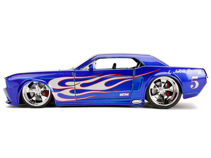 1965 Ford Mustang #5 "L. John's Racing" Candy Blue with Flame Graphics "Bigtime Muscle" Series 1/24 Diecast Model Car by Jada <h2>1965 Jada</h2> <p>High-quality perfect for collectors and enthusiasts.