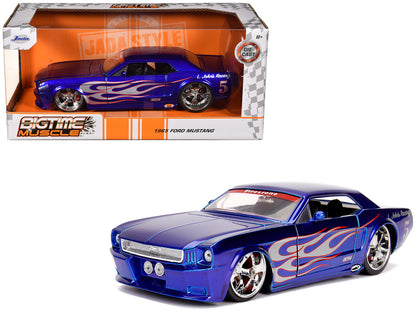 1965 Ford Mustang #5 "L. John's Racing" Candy Blue with Flame Graphics "Bigtime Muscle" Series 1/24 Diecast Model Car by Jada <h2>1965 Jada</h2> <p>High-quality perfect for collectors and enthusiasts.