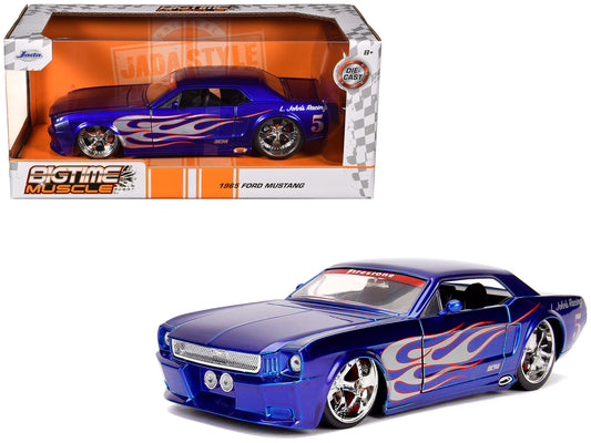1965 Ford Mustang #5 "L. John's Racing" Candy Blue with Flame Graphics "Bigtime Muscle" Series 1/24 Diecast Model Car by Jada <h2>1965 Jada</h2> <p>High-quality perfect for collectors and enthusiasts.