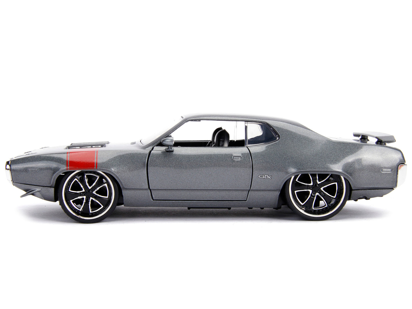 1972 Plymouth GTX 440 Metallic Gray with Red Stripe "Bigtime Muscle" 1/24 Diecast Model Car by Jada <h2>1972 Jada</h2> <p>High-quality perfect for collectors and enthusiasts. Features detailed interio