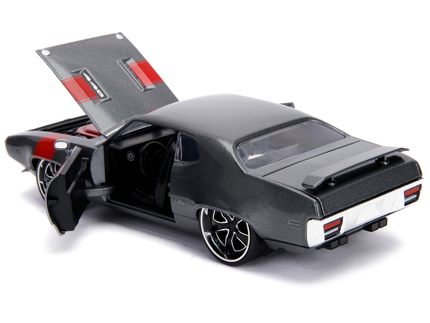 1972 Plymouth GTX 440 Metallic Gray with Red Stripe "Bigtime Muscle" 1/24 Diecast Model Car by Jada <h2>1972 Jada</h2> <p>High-quality perfect for collectors and enthusiasts. Features detailed interio
