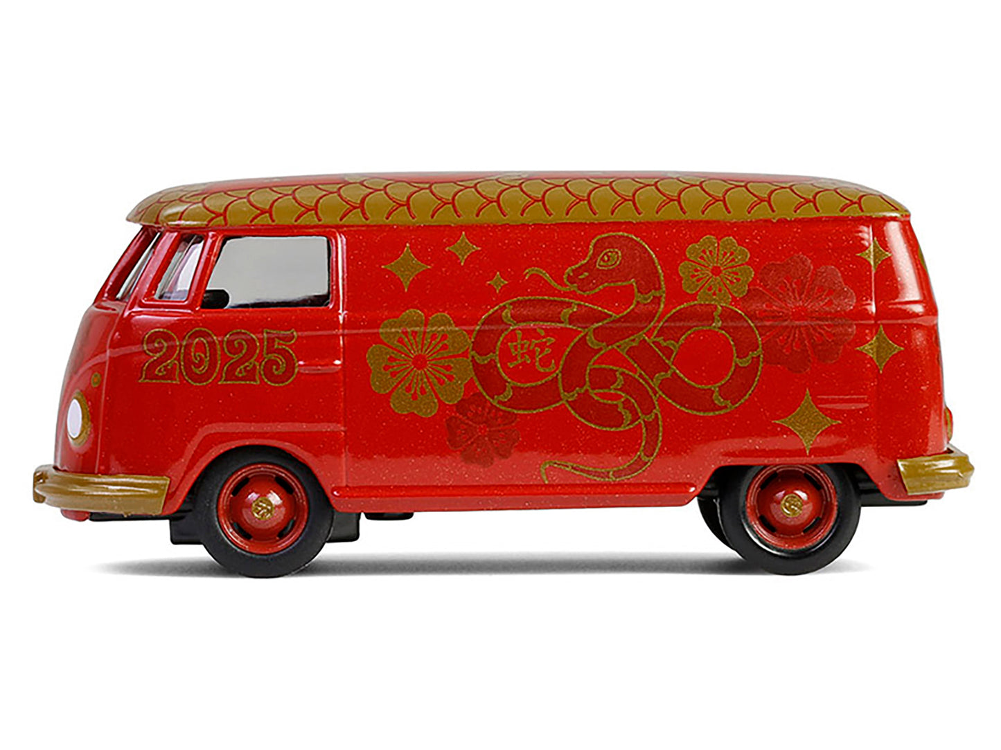 GreenLight Volkswagen Type 2 Panel Van "Chinese Zodiac 2025 Year of the Snake" Red with Graphics "Hobby Exclusive" Series 1/64 Diecast Model Car by <h2>Volkswagen Greenlight</h2> <p>High-quality perfe