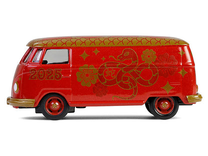 GreenLight Volkswagen Type 2 Panel Van "Chinese Zodiac 2025 Year of the Snake" Red with Graphics "Hobby Exclusive" Series 1/64 Diecast Model Car by <h2>Volkswagen Greenlight</h2> <p>High-quality perfe
