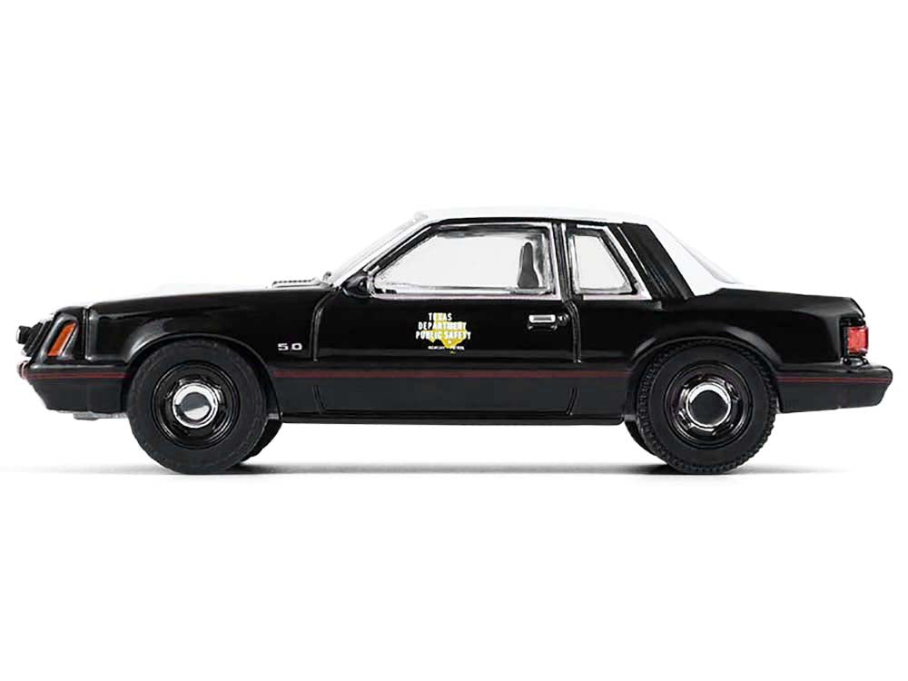 GreenLight 1982 Ford Mustang SSP "Texas Department of Public Safety Highway Patrol" Black with White Hood and Top "Hobby Exclusive" Series 1/64 Diecast Model Car by <h2>1982 Greenlight</h2> <p>High-qu