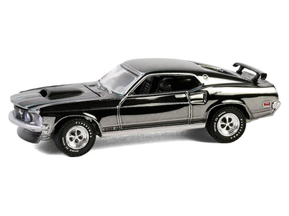 1969 Ford Mustang Boss 429 Silver Chrome Edition with Black Stripes "John Wick" (2014) Movie "Hobby Exclusive" Series 1/64 T&y Diecast Model Car by Greenlight