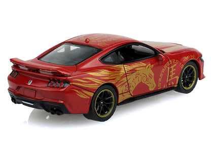 GreenLight 2024 Ford Mustang Dark Horse "Chinese Zodiac 2026 Year of the Horse" Red with Gold Graphics "Hobby Exclusive" Series 1/64 Diecast Model Car by <h2>2024 Greenlight</h2> <p>High-quality perfe