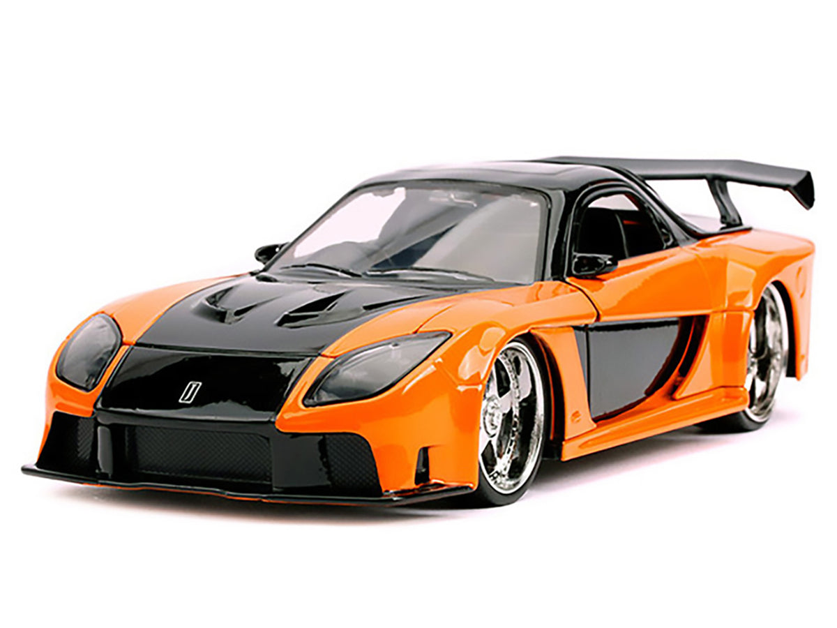 Han's Mazda RX-7 RHD Orange Black (2006) Movie 1/24 Diecast Model Car - Jada