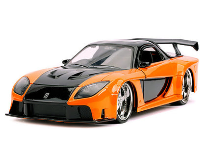 Han's Mazda RX-7 RHD Orange Black (2006) Movie 1/24 Diecast Model Car - Jada