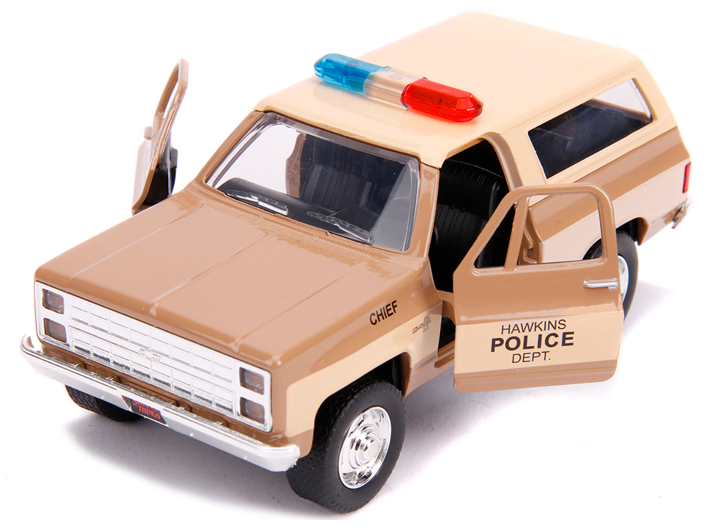 Hopper's Chevrolet Blazer "Hawkins Police Dept." "Stranger Things" (2016) TV Series "Hollywood Rides" 1/32 Diecast Model Car by Jada <h2>Hopper's Jada</h2> <p>High-quality perfect for collectors and e