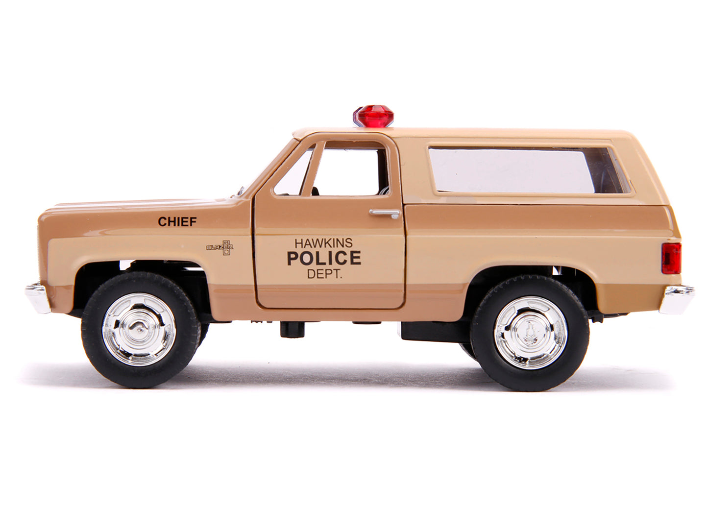 Hopper's Chevrolet Blazer "Hawkins Police Dept." "Stranger Things" (2016) TV Series "Hollywood Rides" 1/32 Diecast Model Car by Jada <h2>Hopper's Jada</h2> <p>High-quality perfect for collectors and e