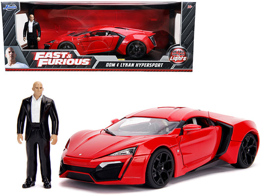Lykan Hypersport Red Lights Dom Figurine Movie 1/18 Scale Figure Set - Jada