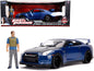 2009 Nissan GT-R (R35) Blue Metallic and Carbon with Lights Brian Figurine "Fast & Furious" Movie 1/18 Diecast Model Car by Jada <h2>2009 Jada</h2> <p>High-quality perfect for collectors enthusiasts.