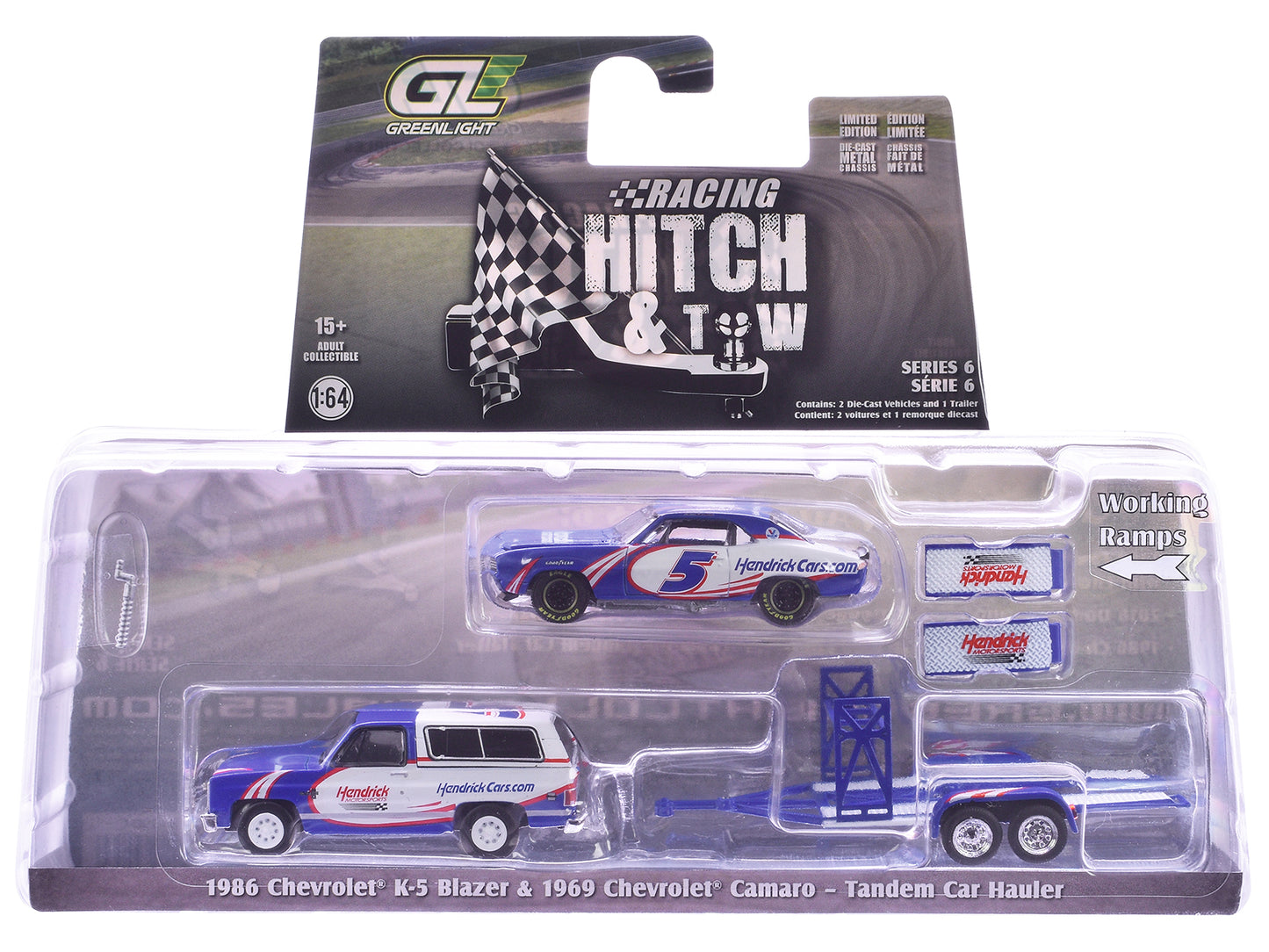 GreenLight "Racing Hitch & Tow" Series #6 Set of 3 pieces 1/64 Diecast Model Cars by <h2>"Racing Greenlight</h2> <p>High-quality car perfect for collectors and enthusiasts. Features detailed interior