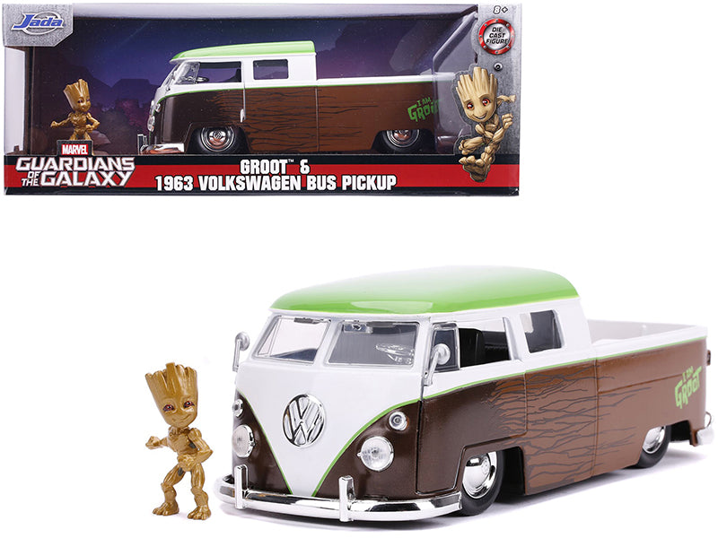 1963 Volkswagen Bus Pickup Truck with Groot Diecast Figurine "Guardians of the Galaxy" "Marvel" Series 1/24 Model Car by Jada <h2>1963 Jada</h2> <p>High-quality perfect for collectors and enthusiasts.