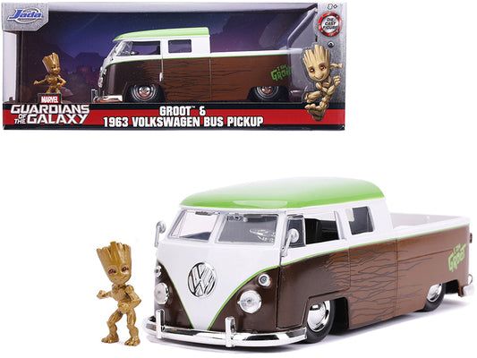 1963 Volkswagen Bus Pickup Truck with Groot Diecast Figurine "Guardians of the Galaxy" "Marvel" Series 1/24 Model Car by Jada <h2>1963 Jada</h2> <p>High-quality perfect for collectors and enthusiasts.