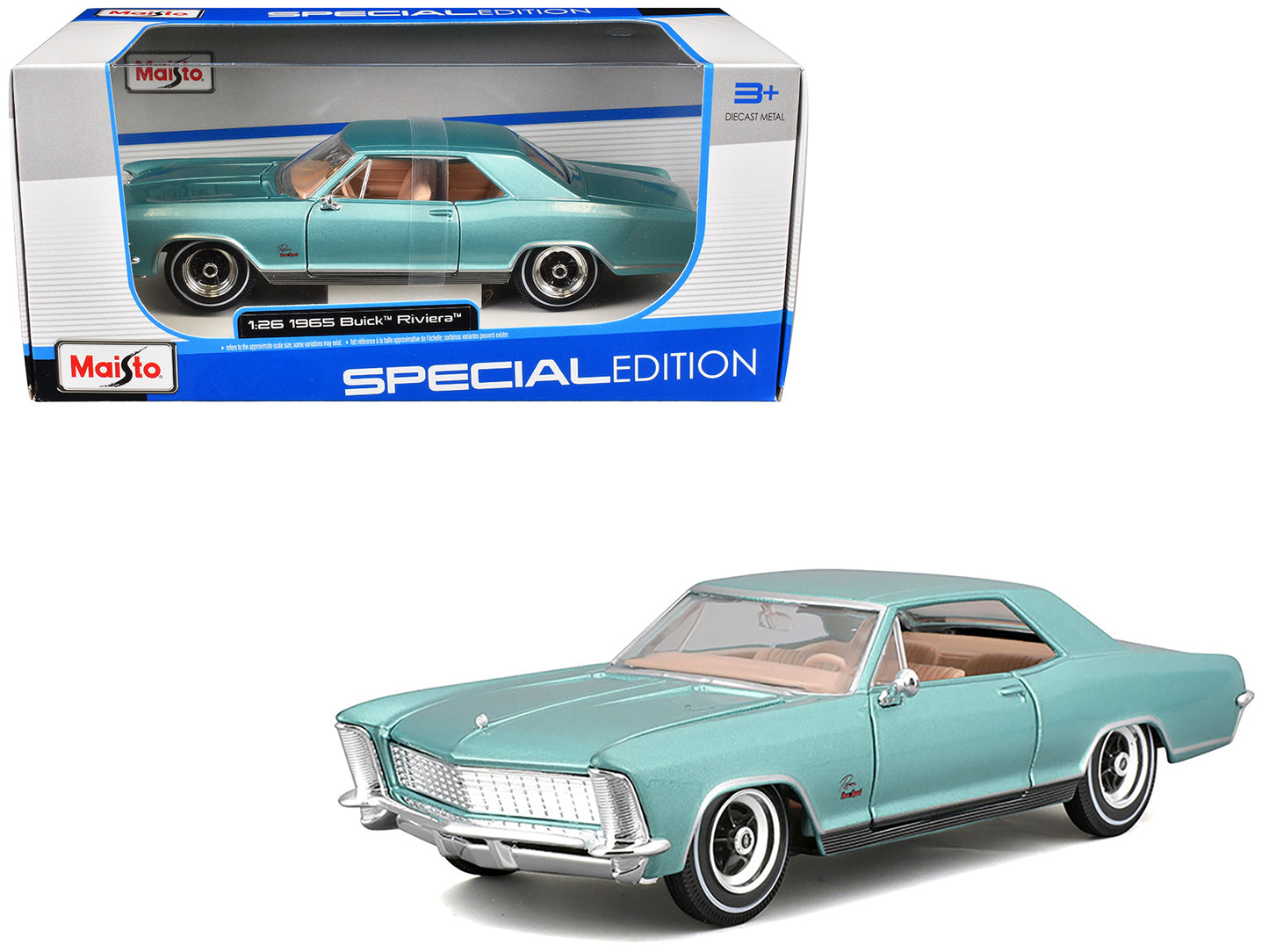 Maisto 1965 Buick Riviera Gran Sport Light Blue Metallic "Special Edition" Series 1/26 Diecast Model Car by <h2>1965 Maisto</h2> <p>High-quality perfect for collectors and enthusiasts. Features detail