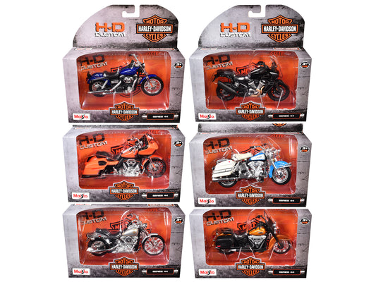 Harley-Davidson Motorcycles 6 piece Set Series 44 1/18 T&y Diecast Models by Maisto