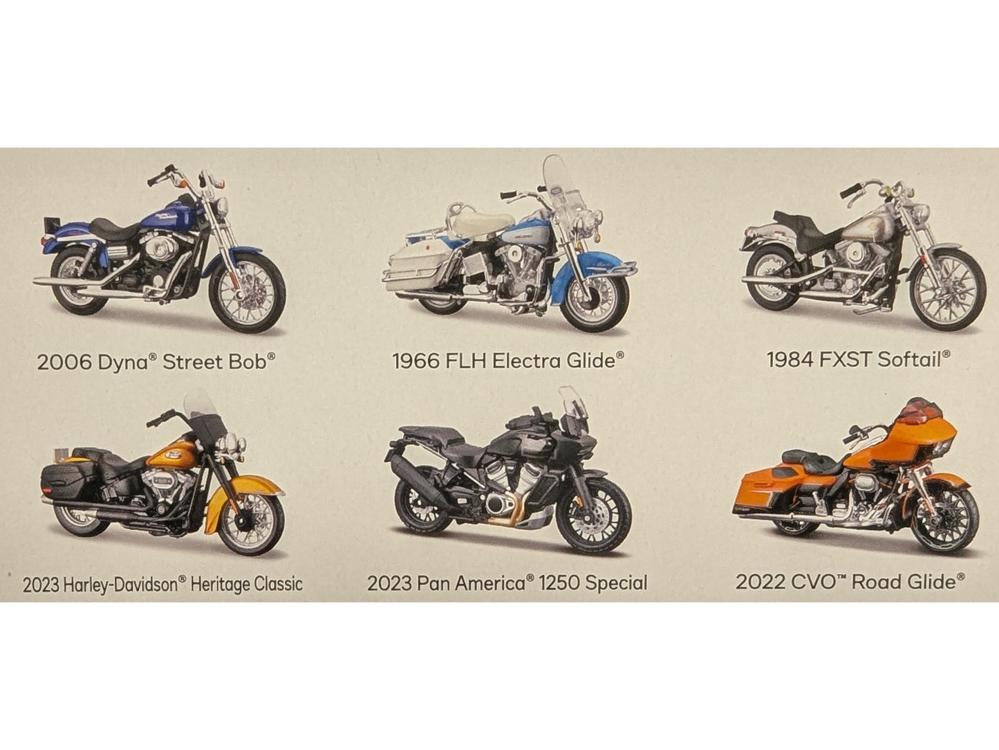 Maisto Harley-Davidson Motorcycles 6 piece Set Series 44 1/18 Diecast Models by <h2>Harley-Davidson Maisto</h2> <p>High-quality model car perfect for collectors and enthusiasts. Features detailed inte