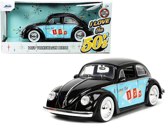 1959 Volkswagen Beetle Black with Graphics "I Love the 50's" Series 1/24 Diecast Model Car by Jada <h2>1959 Jada</h2> <p>High-quality perfect for collectors and enthusiasts. Features detailed interior