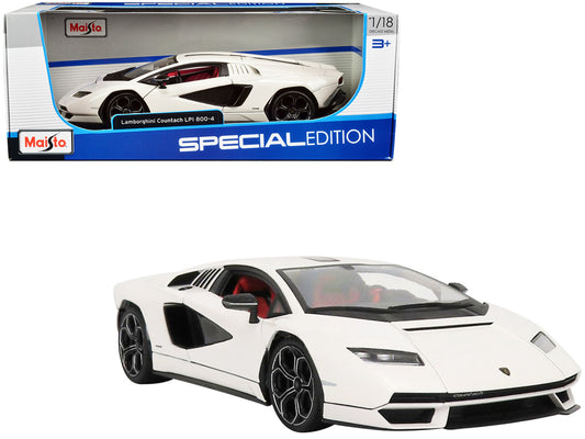 Lamborghini Countach LPI 800-4 White Black 1/18 Diecast Model Car - Maisto