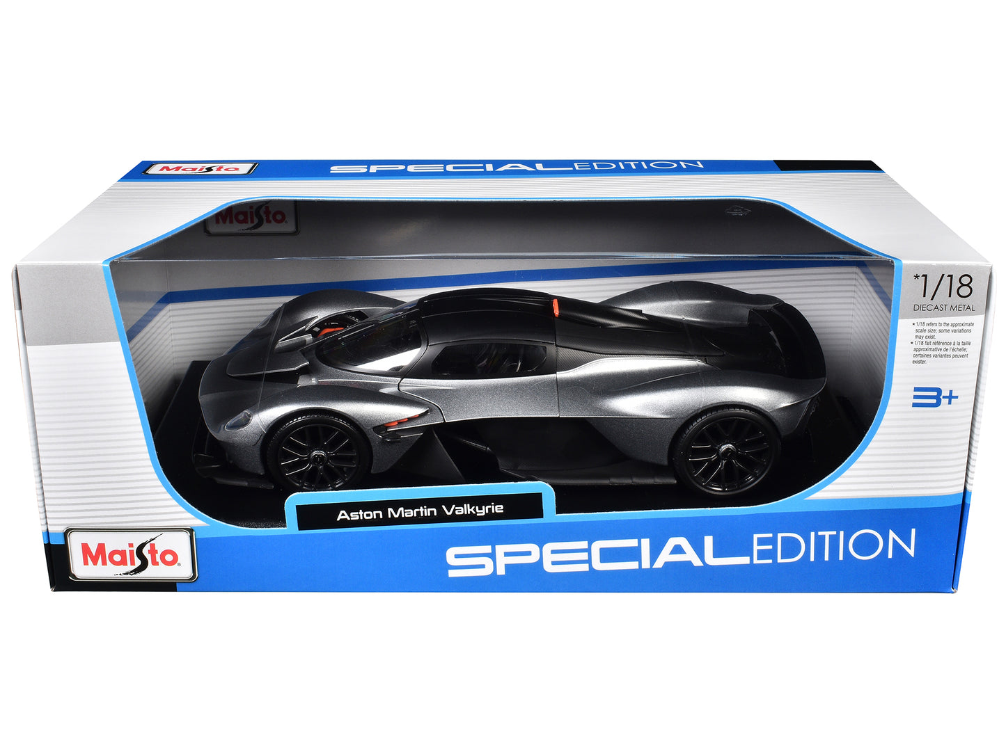 Maisto Aston Martin Valkyrie Silver Metallic with Matt Black Top "Special Edition" Series 1/18 Diecast Model Car by <h2>Aston Maisto</h2> <p>High-quality perfect for collectors and enthusiasts. Featur