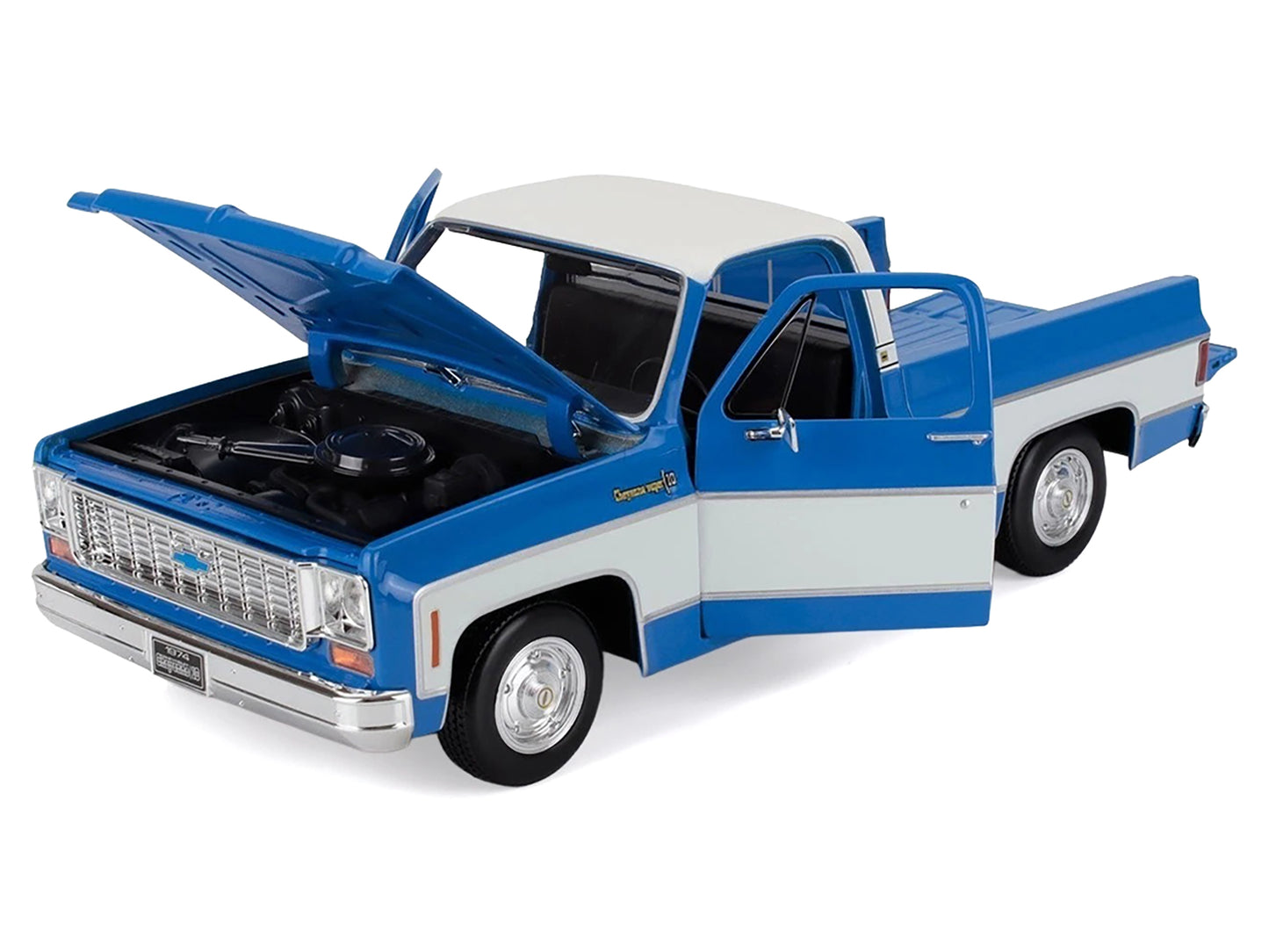 Maisto 1974 Chevrolet C10 Cheyenne Super Pickup Truck Blue and White "Special Edition" Series 1/18 Diecast Model Car by <h2>1974 Maisto</h2> <p>High-quality perfect for collectors enthusiasts. Feature