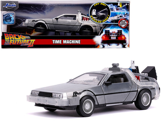 DeLorean Brushed Metal Time Machine Lights (Flying 1/24 Diecast Model Car - Jada